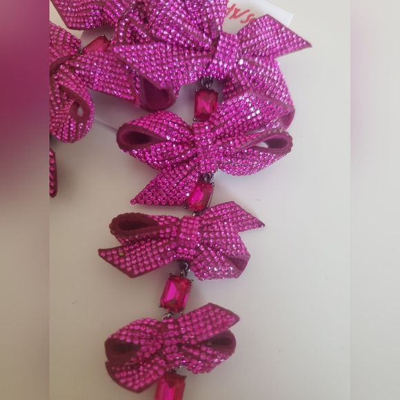 Betsey Johnson Womens Pavé Bow Earrings - Picture 2 of 7